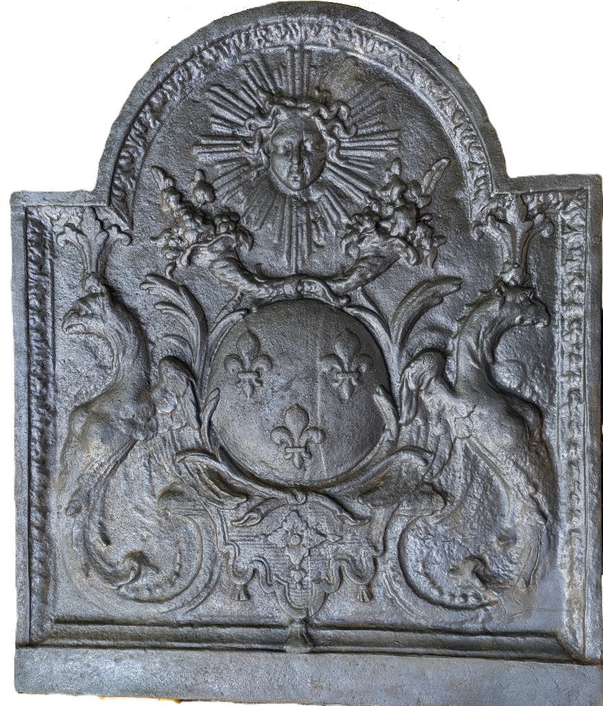 Taque de cheminée en fonte  au Roi-Soleil, Enlèvement, Utilisé, Autres types