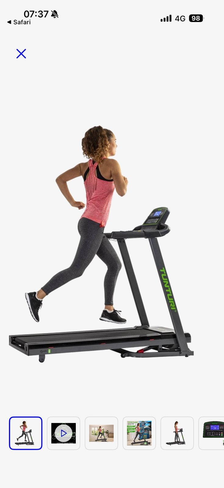 Compacte Loopband tunturi fit t40 nieuw, gratis ondermat, Enlèvement, Tapis roulant