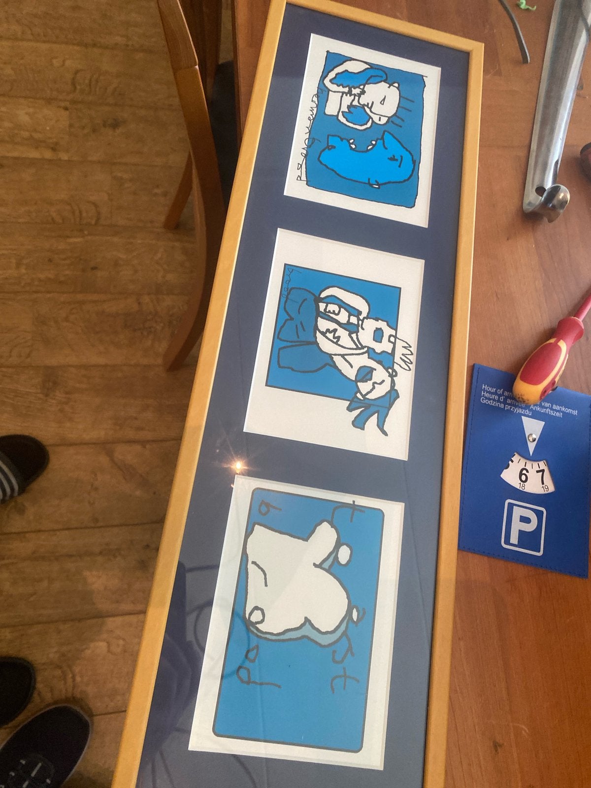 Drieluik zeefdruk origineel herman brood werk, Ophalen of Verzenden