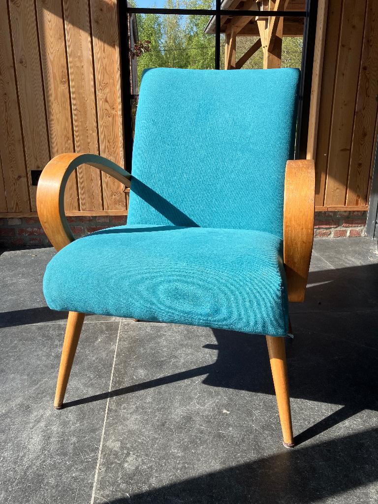 Vintage refurbished fauteuil/eenzit/cocktailzetel, Moins de 75 cm, Vintage, Comme neuf, Enlèvement