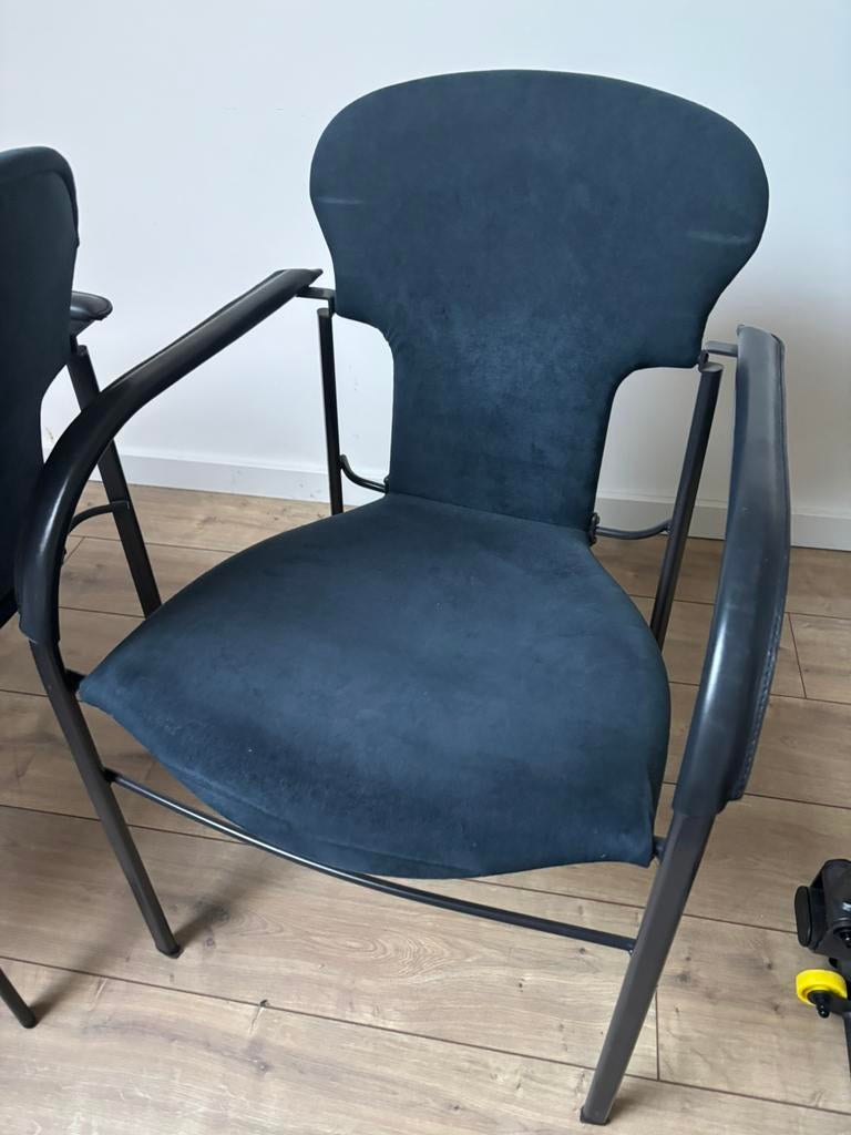 Designstoelen - suede - 6 stuks, Ophalen, Zo goed als nieuw