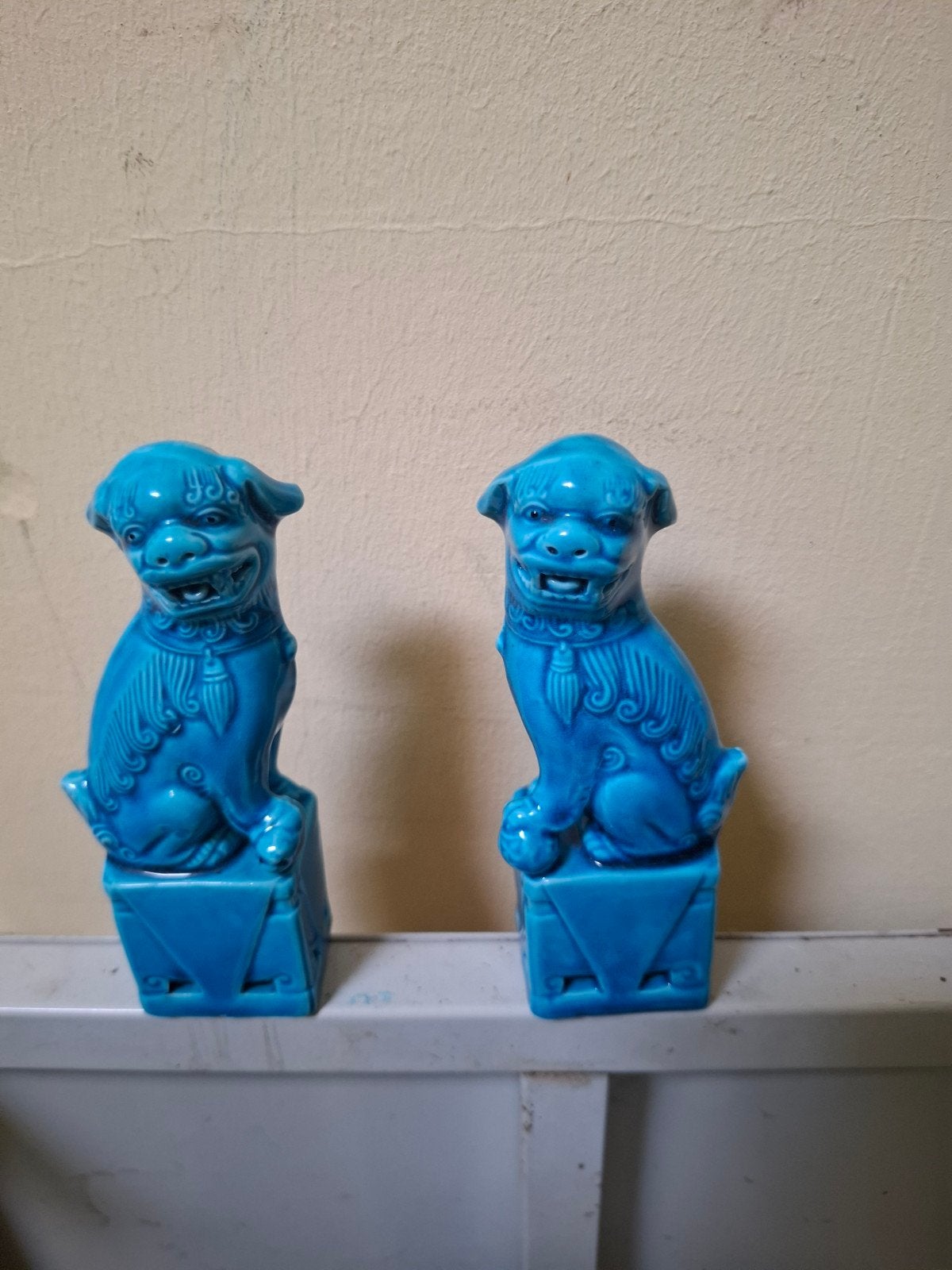 paire de chiens de Fo lions ange gardien porcelaine, Enlèvement ou Envoi