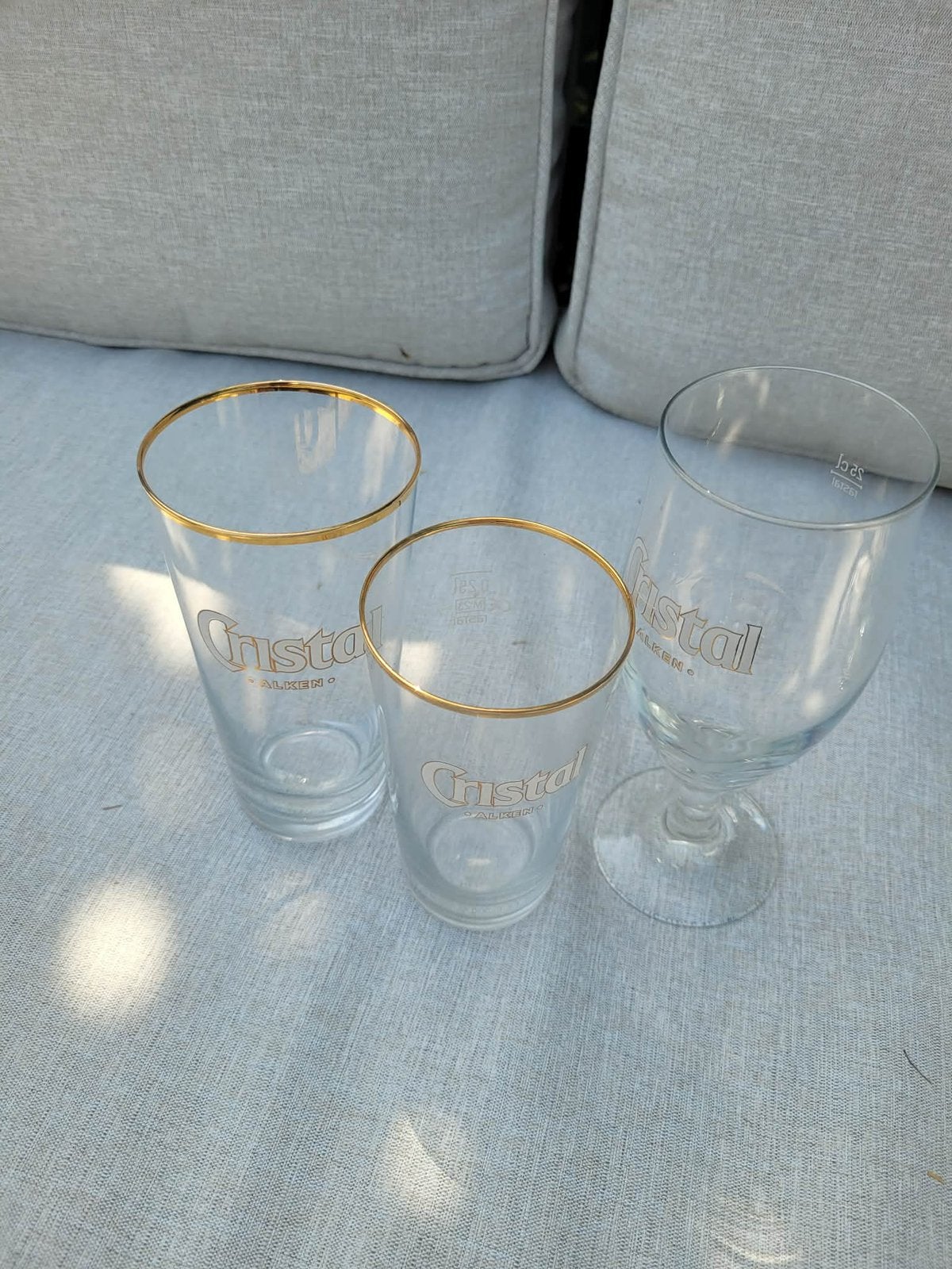 Allerlei bierglazen – Stella, Hoegaarden, Westmalle, Cristal, Verzamelen, Ophalen, Gebruikt, Bierglas