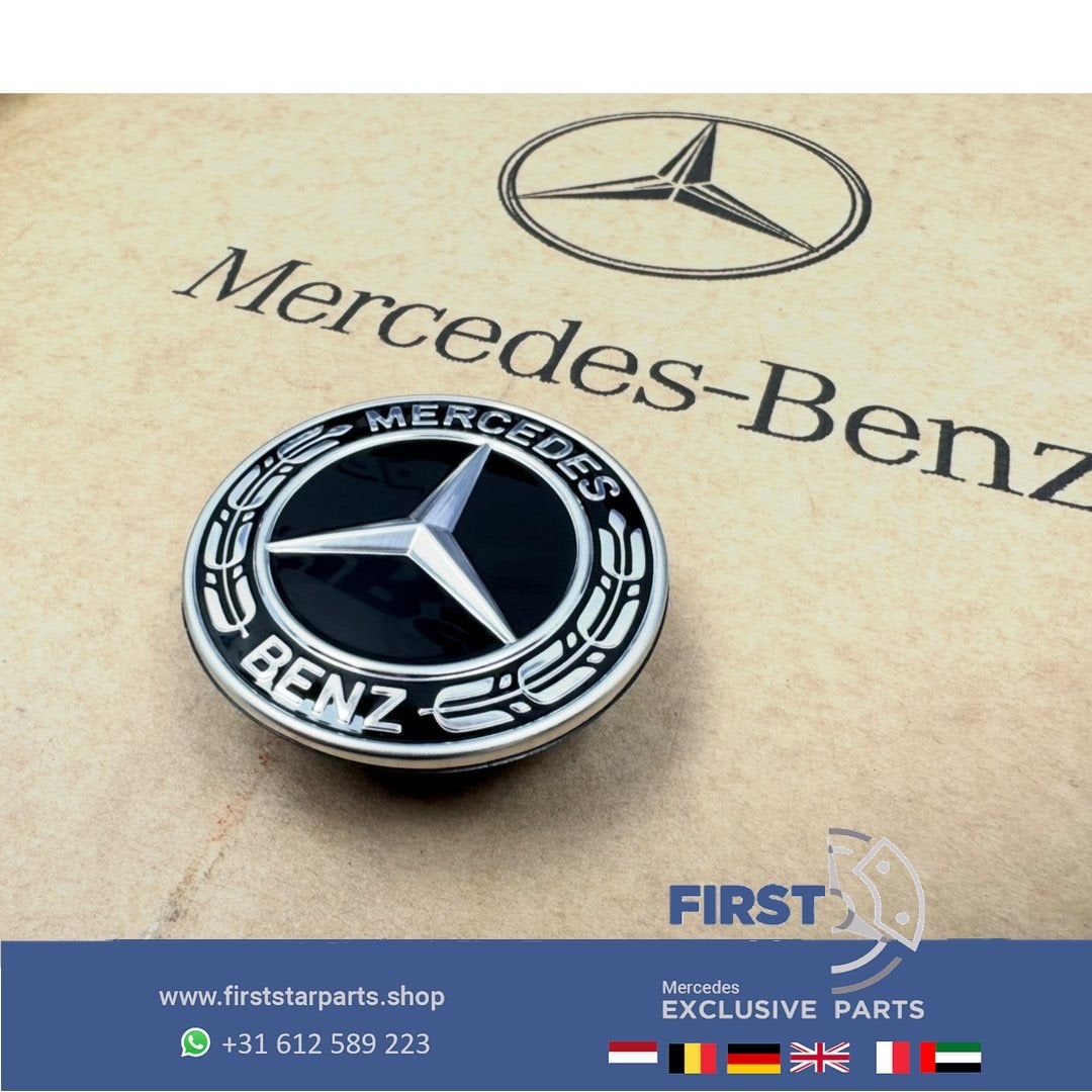 Mercedes AMG MOTORKAP LOGO ZWART EMBLEEM W204 W205 W212 W207, Autos : Pièces & Accessoires, Utilisé, -, -, Enlèvement ou Envoi