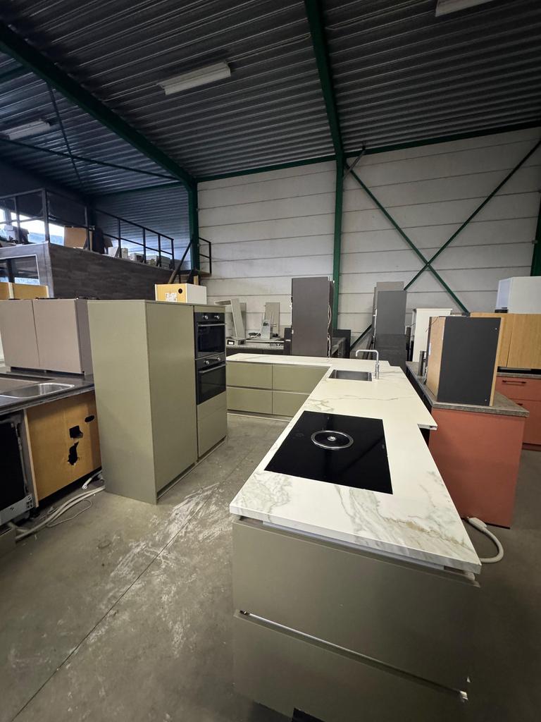 Complete Hoekkeuken Greeploos + Apparatuur + GEDEMONTEERD, Huis en Inrichting, Keuken | Complete keukens, Hoekkeuken, Groen, Overige materialen