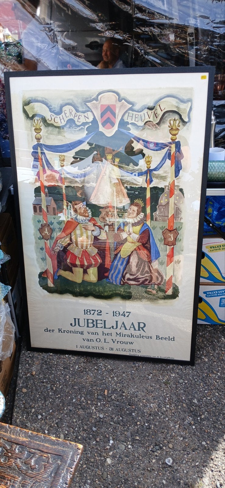 originele affiche 1947 in kader met glas, Ophalen