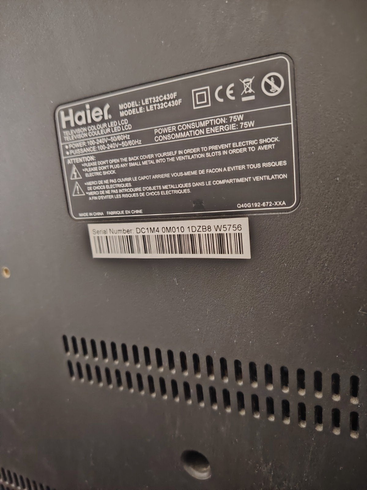 Télévision Haier, TV, Hi-fi & Vidéo, Télévisions, Enlèvement