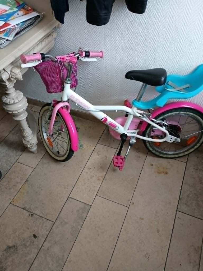 kinderfiets, Fietsen en Brommers, Fietsen | Kinderfietsjes, Ophalen, Gebruikt, B-Twin, Minder dan 16 inch