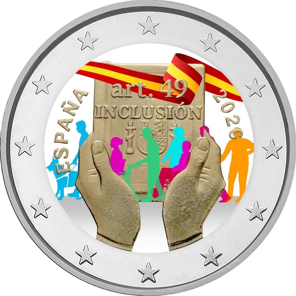 2 euro Spanje 2026 Handicap & Inclusie gekleurd, Ophalen of Verzenden, Spanje, 2 euro
