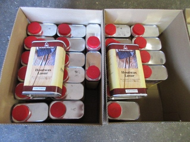 partij BORMA WACHS beits 54 kannen van 1 liter, Antiek en Kunst, Ophalen