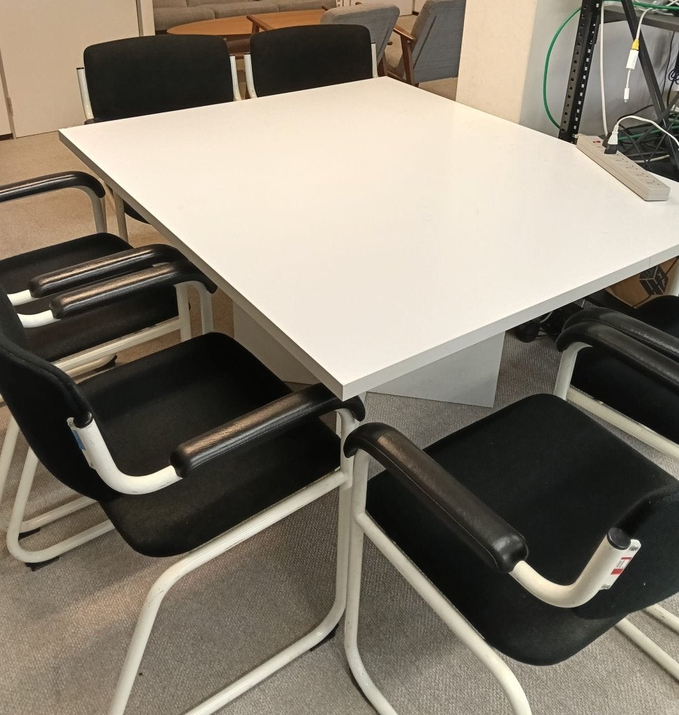 Table de réunion + 6 chaises, Maison & Meubles, Autres marques, Autres types, Utilisé, 130 cm