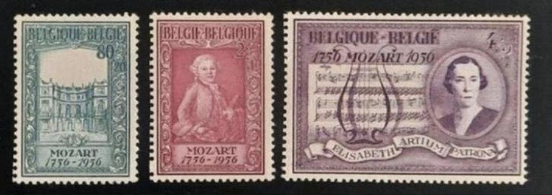 Belgique : COB 987/89 ** Mozart 1956., Sans timbre, Neuf, Enlèvement ou Envoi, Non oblitéré