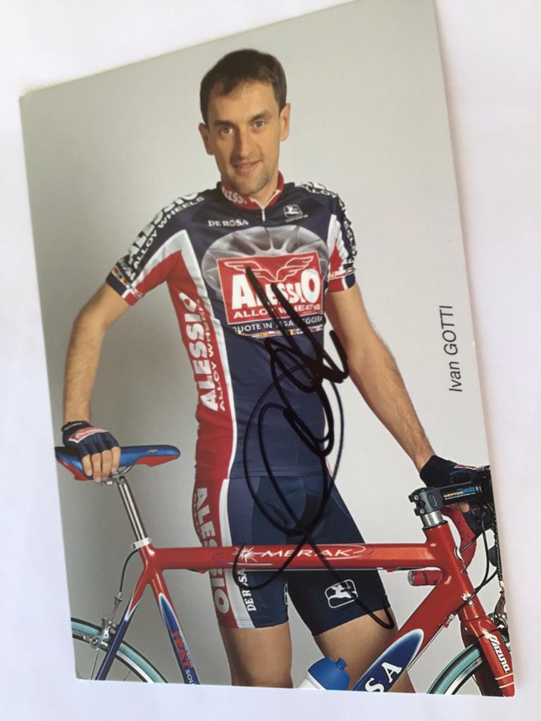 Wielerkaart 2001 team alessio ivan gotti signe, Sport en Fitness, Wielrennen, Verzenden, Zo goed als nieuw