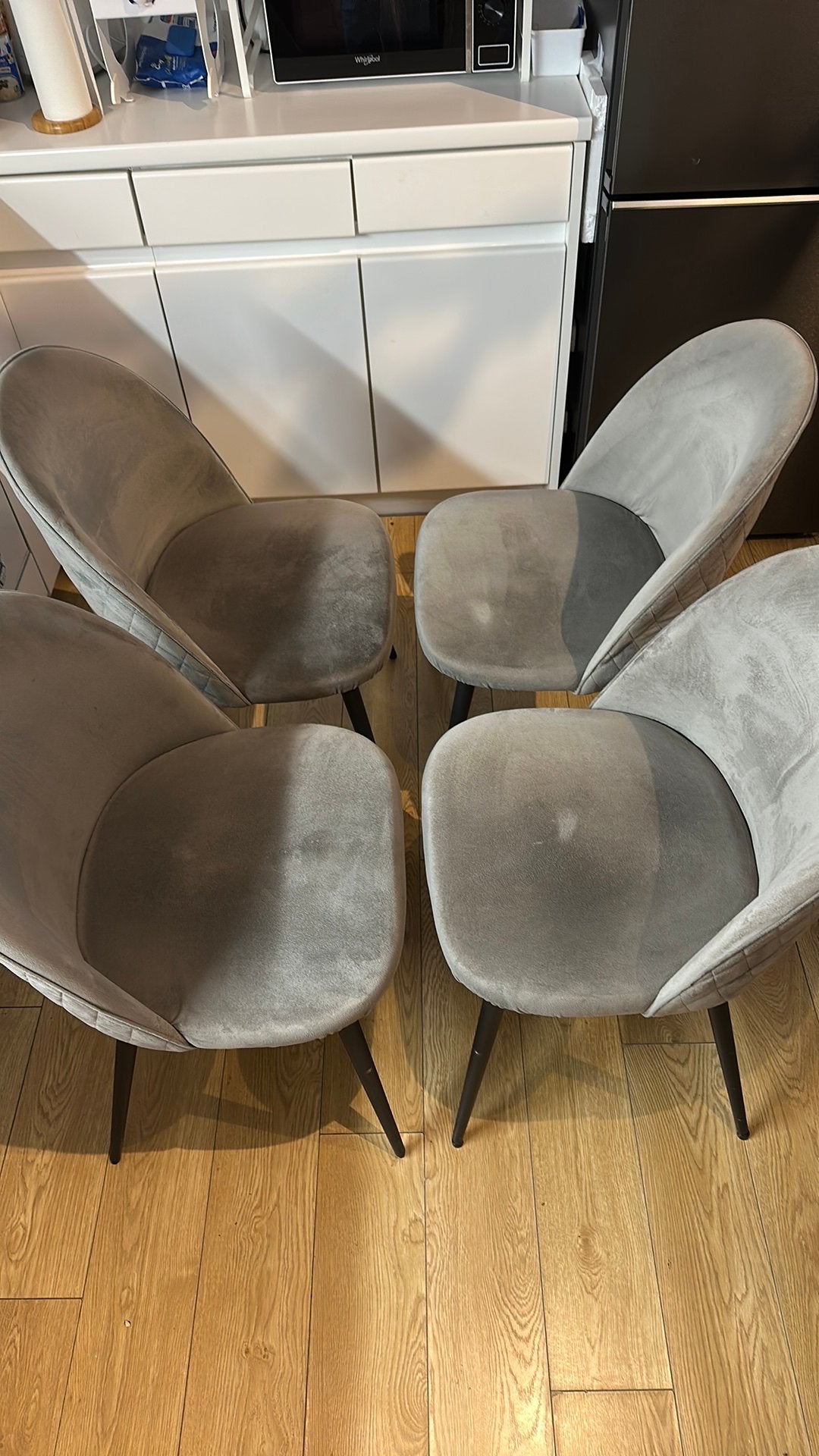 Stoelen, Maison & Meubles, Gris, Enlèvement, Utilisé, Quatre