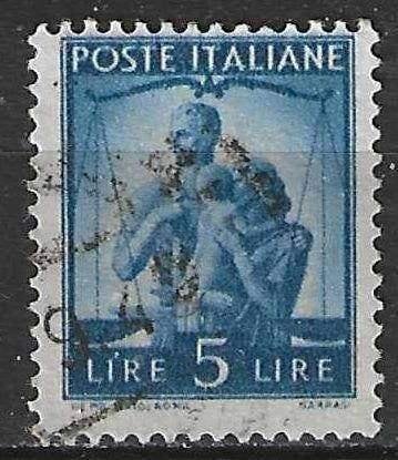 Italie 1945/1948 - Yvert 493 - Famille et justice 5 l (ST), Timbres & Monnaies, Timbres | Europe | Italie, Envoi, Affranchi