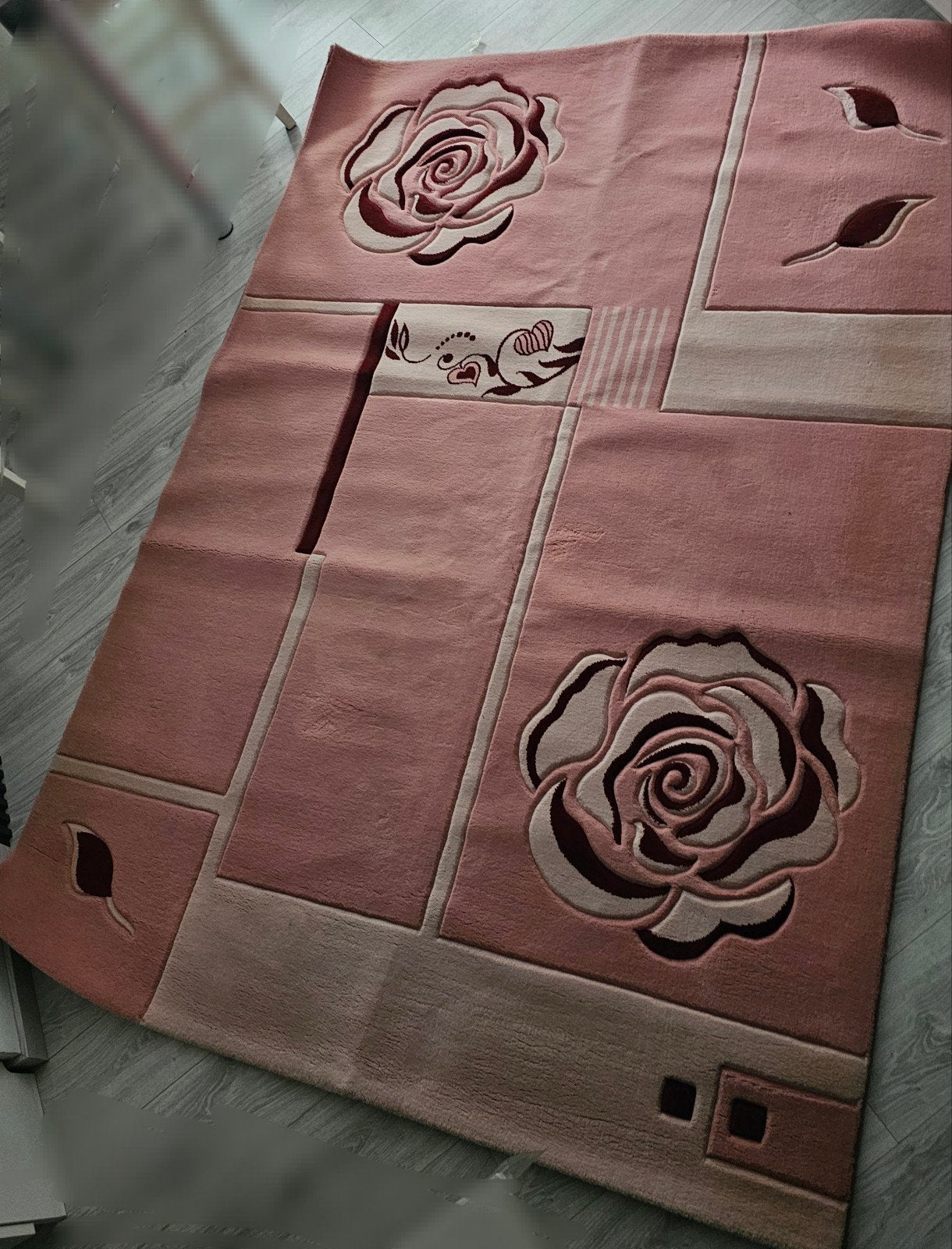 tapis laine rose, Enlèvement, Rose