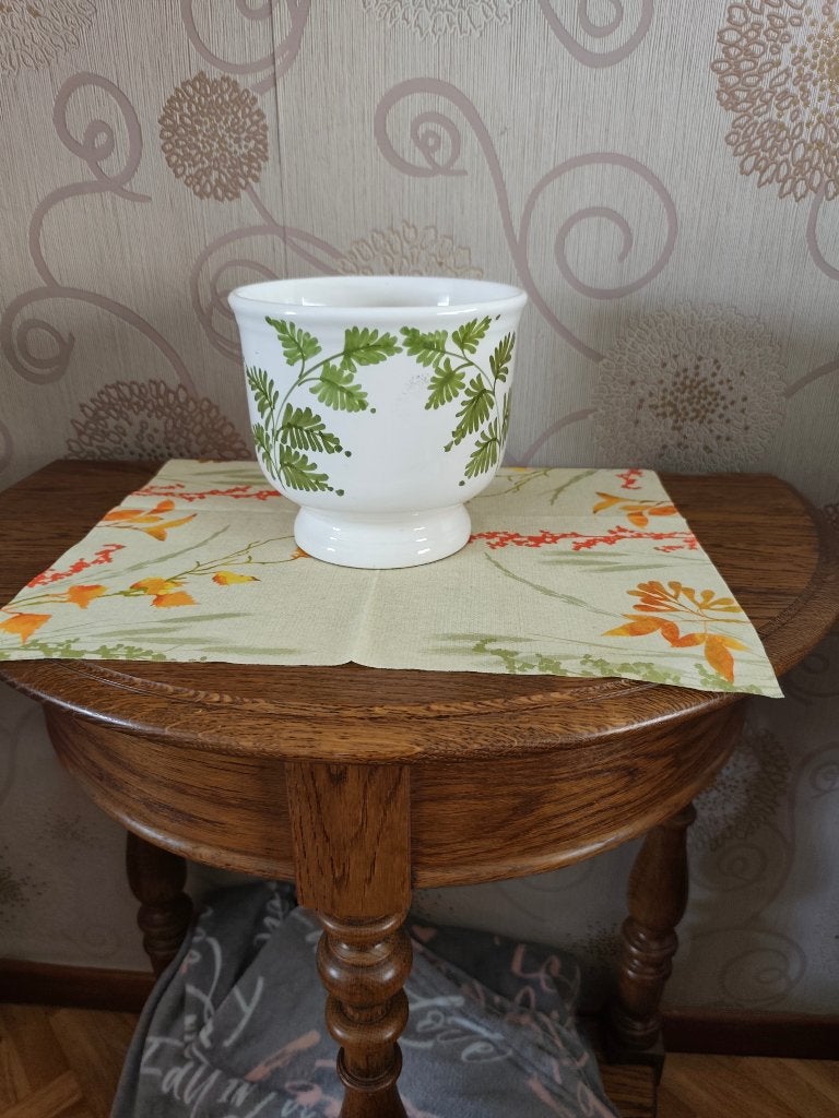 pot de fleurs en céramique vintage, Jardin & Terrasse, Enlèvement ou Envoi, Moins de 25 cm, Comme neuf, Intérieur