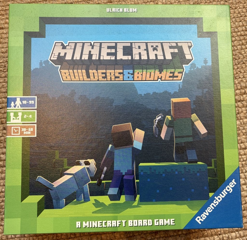 Minecraft: Builders & Biomes - Ravensburger bordspel, Een of twee spelers, Ophalen, Zo goed als nieuw, Ravensburger