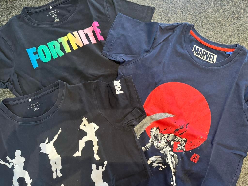 3 t-shirts maat 152, Ophalen of Verzenden, Zo goed als nieuw, Maat 152