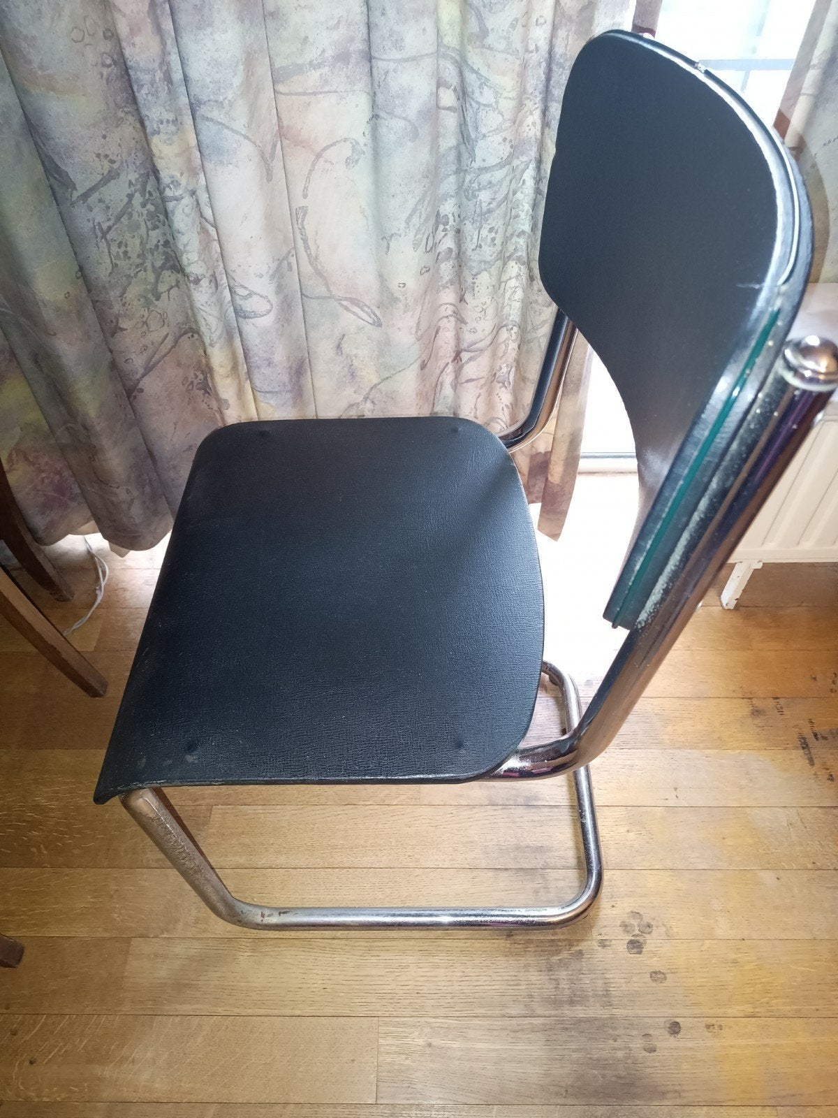 Chaise de bureau ancienne avec structure en métal, Enlèvement, Synthétique