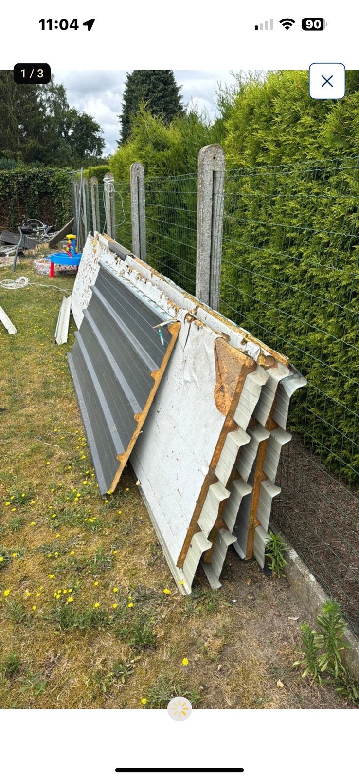 sandwichpanelen met isolatie 5m lang x1m breed, Ophalen, Zo goed als nieuw