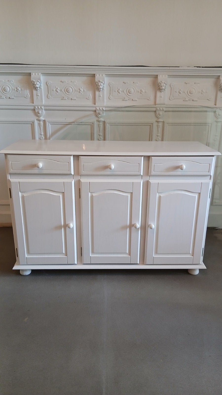 Buffet Home 24 en bois blanc laqué, Enlèvement