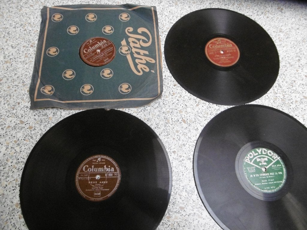 Lot 12 schijven Edith Piaf 78 rpm, Ophalen, Gebruikt