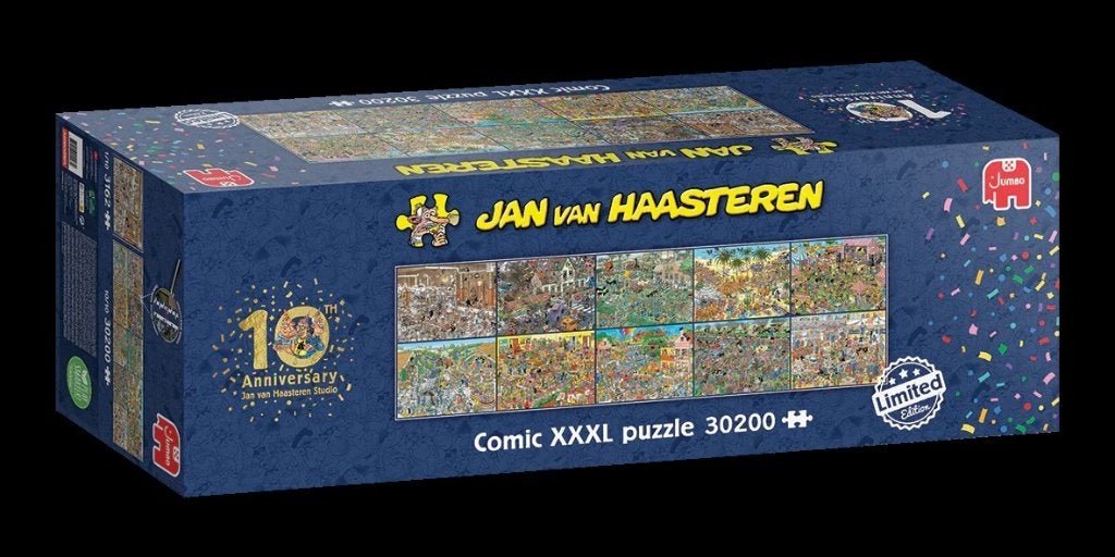 puzzle Jan Van Haasteren 10ème anniversaire Comix XXXL, Enlèvement, Plus de 1 500 pièces, Comme neuf, Puzzle
