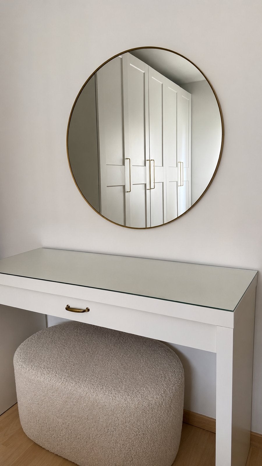 Coiffeuse IKEA + pouf, Maison & Meubles, Enlèvement, Utilisé