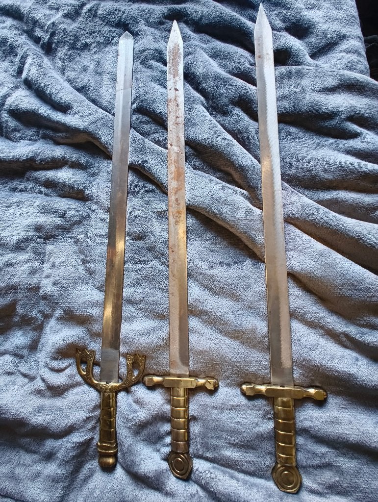 Lot de 3 épées décoratives vintage (90 cm) pour Man Cave, Enlèvement, Armée de terre, Épée ou sabre
