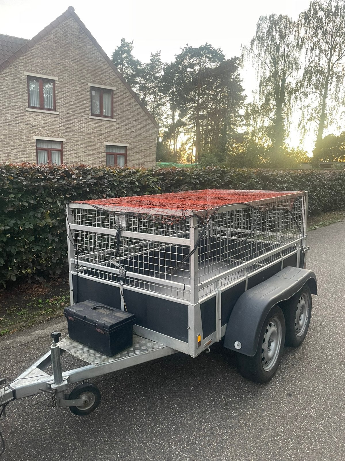 Dubbelas aanhangwagen met loofrekken, Enlèvement, Comme neuf