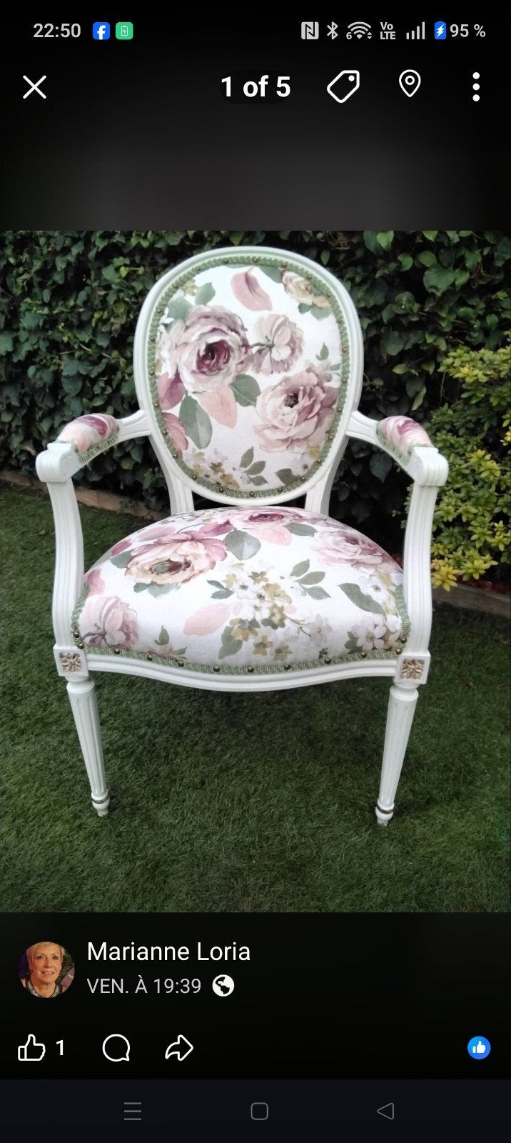 magnifique fauteuil Louis XVI, Enlèvement, Neuf, Bois, Shabby Chic