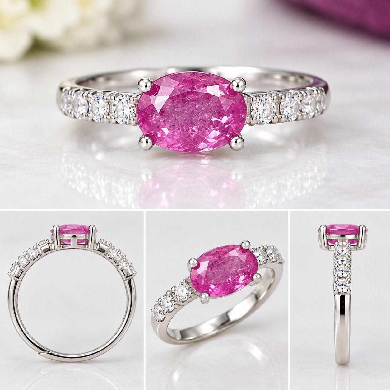 Bague en argent massif avec rubis de Soudan, Neuf, Enlèvement, Argent, Argent