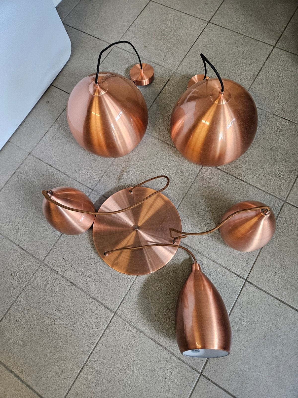 Set van 3 hanglampen - koper, Enlèvement