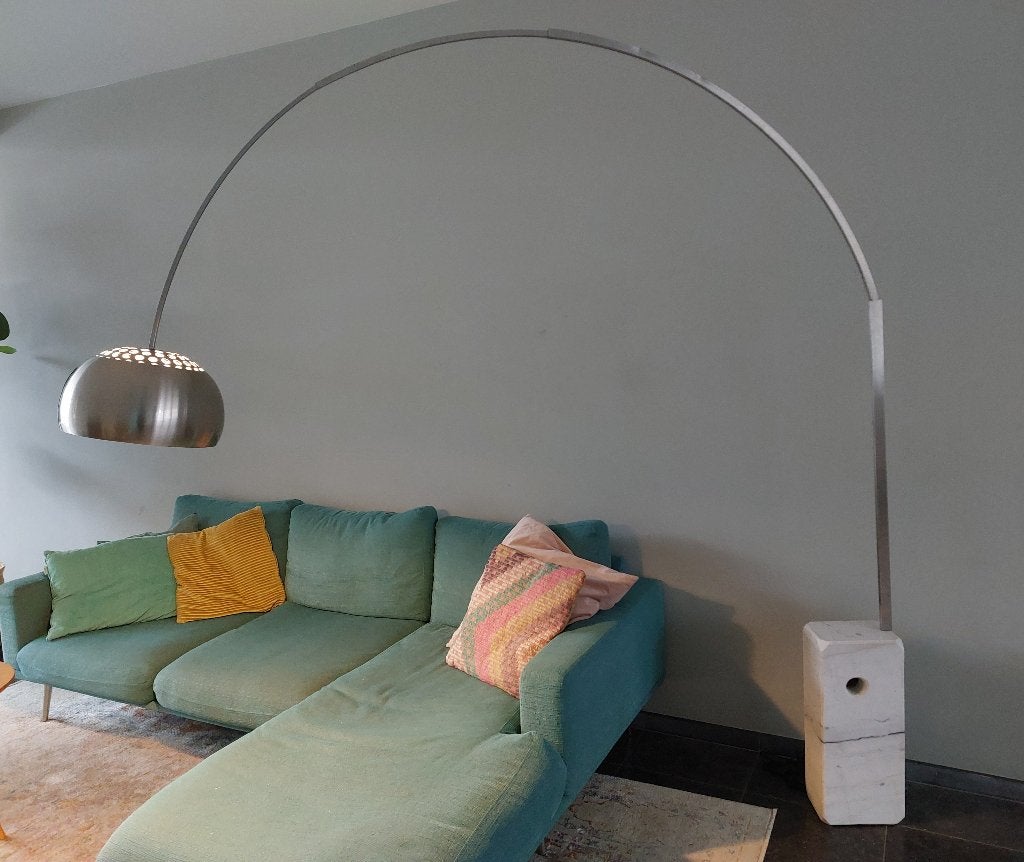 Booglamp Flos Arco, Huis en Inrichting, Lampen | Vloerlampen, Ophalen, Gebruikt, Design