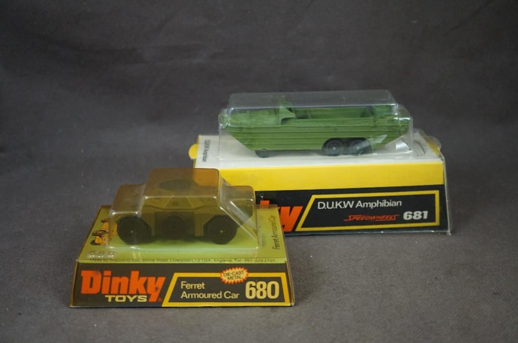 Dinky Toys GMC DUKW en Ferret armoured car - TOP vintage, Enlèvement ou Envoi