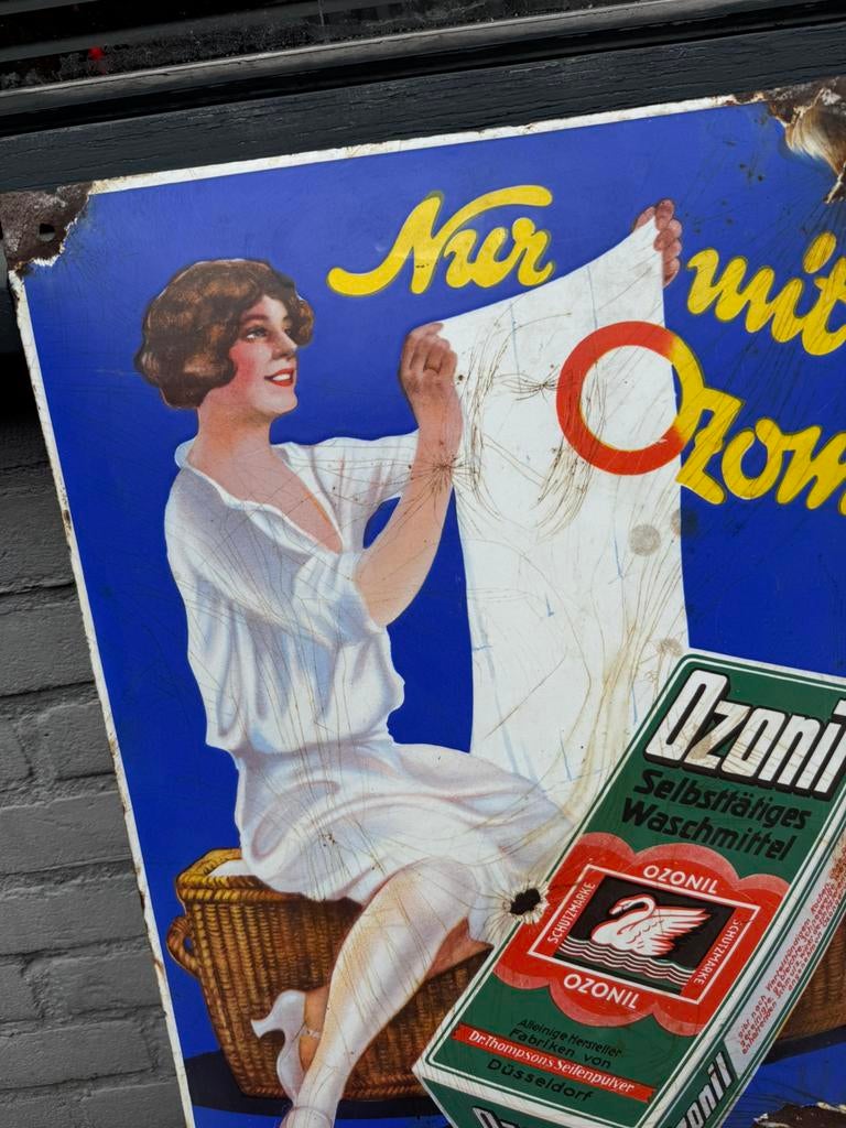 Panneau d'affichage en émail Ozonil, Enlèvement ou Envoi