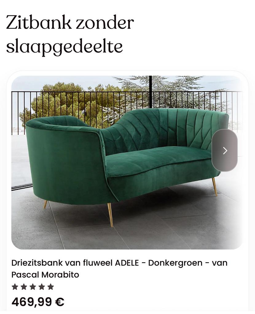 Velvet bank groen, Ophalen, Zo goed als nieuw