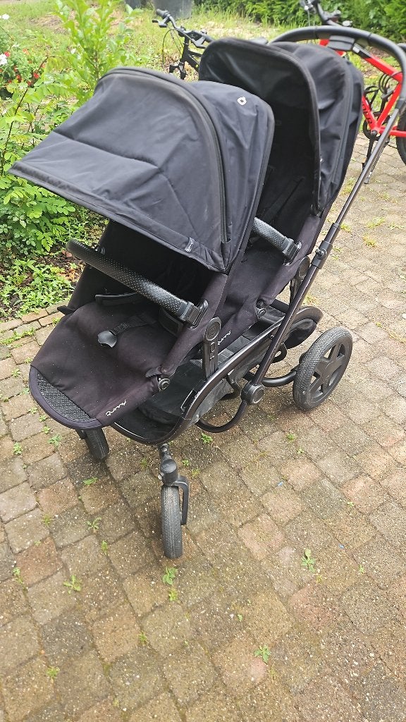 Quinny hubb duo black (dubbele) kinderwagen / dubbele buggy, Ophalen, Gebruikt, Duowagen, Quinny