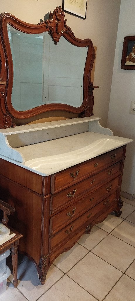 antieke vintage commode in massief mahonie, Enlèvement