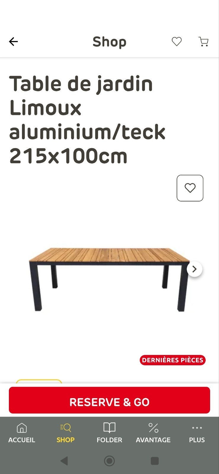 Table en teak teck avec chaise de jardin en alu NEUVE, Maison & Meubles, Enlèvement, Neuf