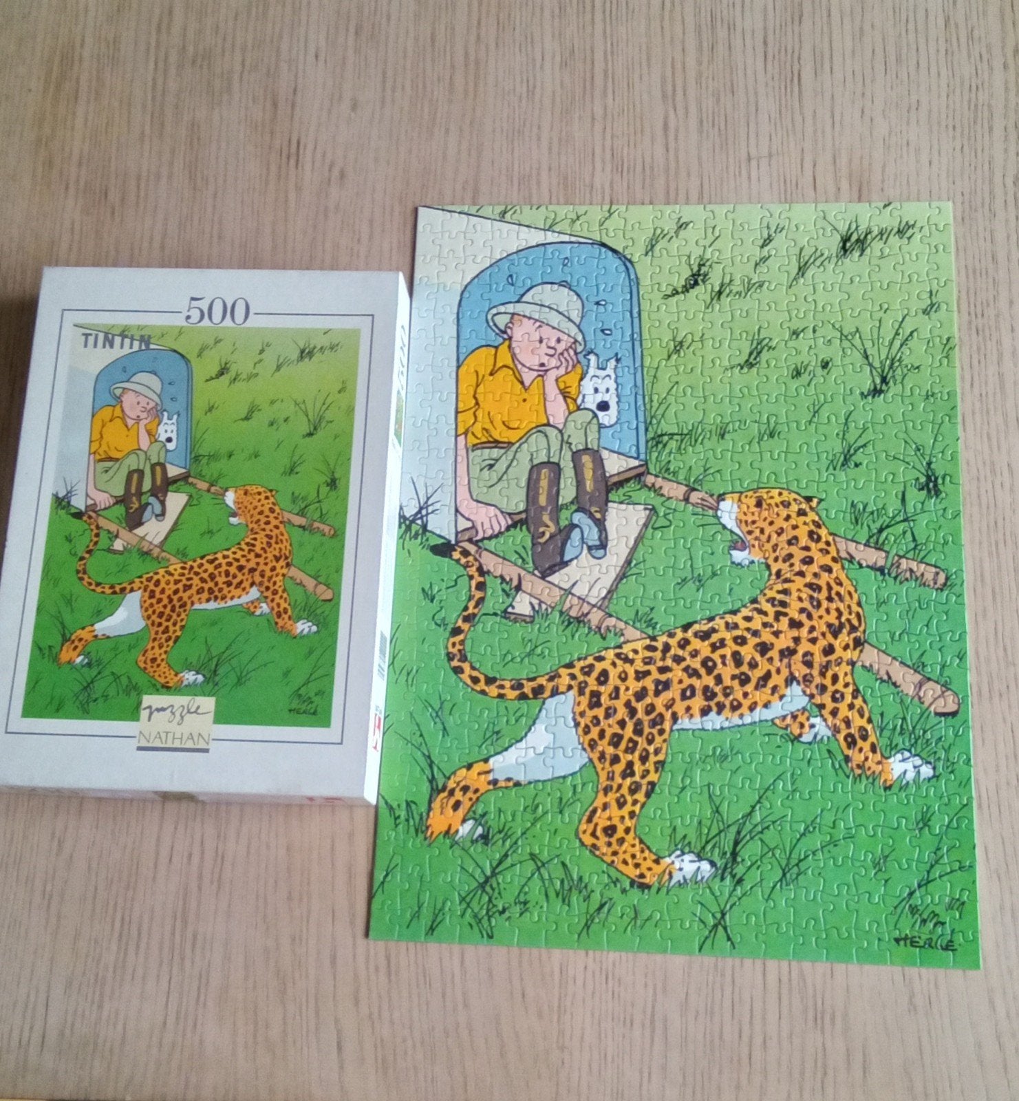 leuke vintage puzzel Tintin in Congo 500 stuks, Ophalen