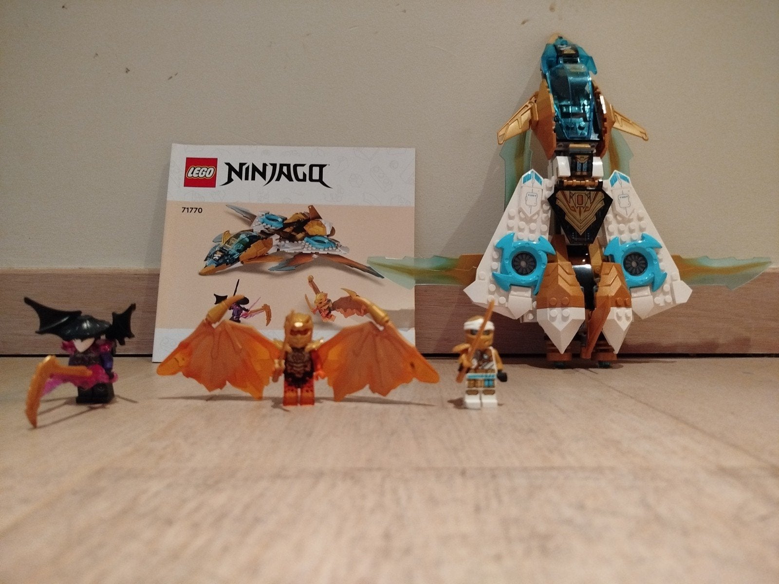 LEGO Ninjago Zane's gouden Draken vliegtuig 71770, Lego, Ophalen of Verzenden, Zo goed als nieuw, Inclusief instructies