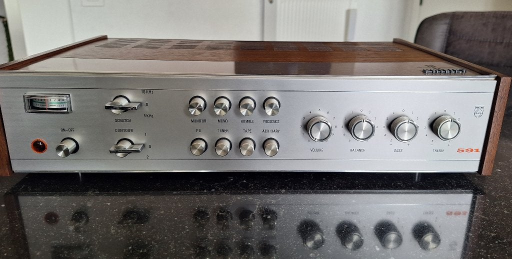 Philips 22RH591 geïntegreerde versterker, Gebruikt, Ophalen, Overige merken, Minder dan 60 watt