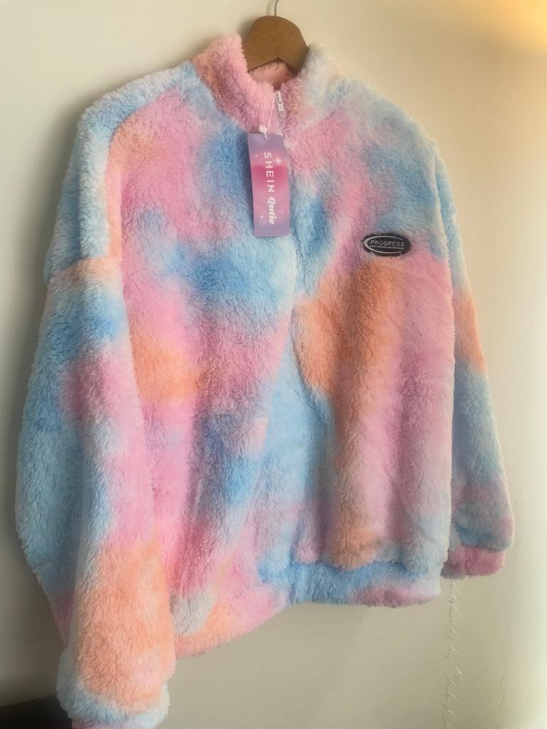SHEIN Maternity Tie Dye Letter Patched Drop Teddy Sweatshirt, Kleding | Dames, Grote Maten, Ophalen of Verzenden, Nieuw, Overige kleuren