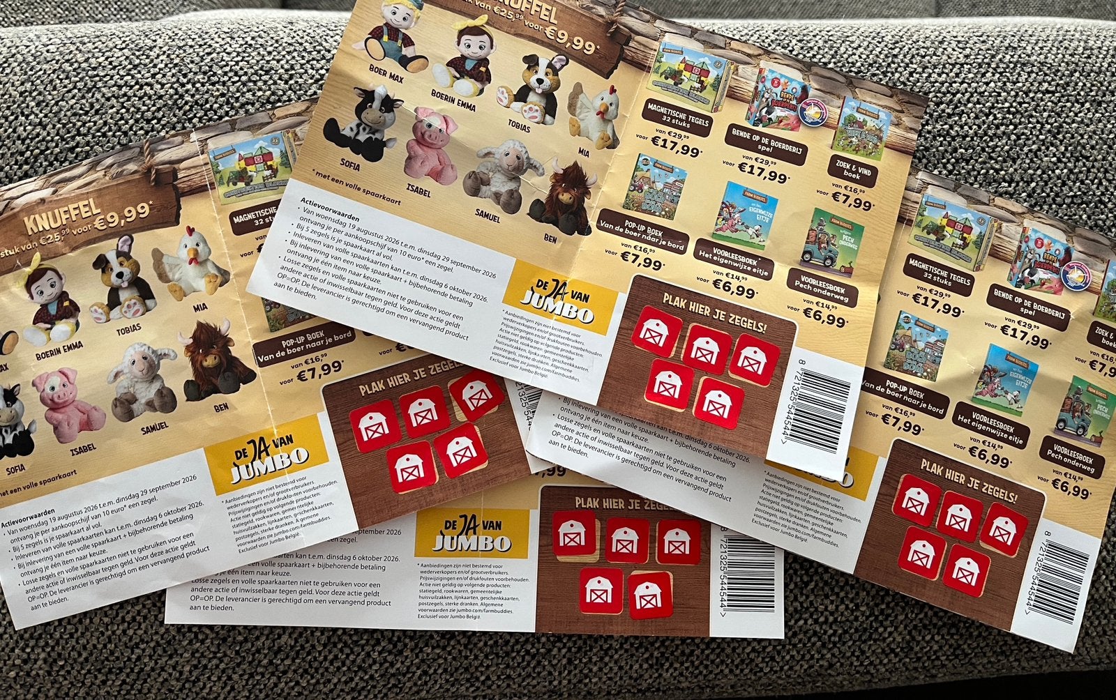 4 volle spaarkaarten FARM BUDDIES jumbo voor 12€, Jumbo, Enlèvement