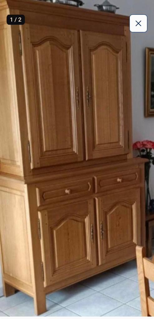 Armoire 2 corps en chêne massif, Huis en Inrichting, Kasten | Buffetkasten, Ophalen, Zo goed als nieuw, Eikenhout