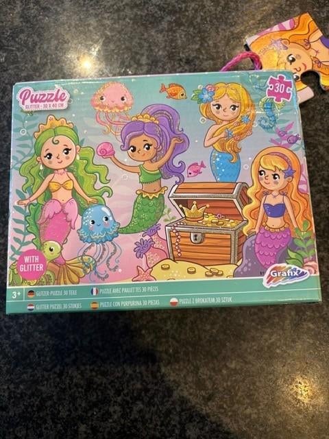 Puzzel zeemeerminnen 30 stuks met glitter, Ophalen of Verzenden