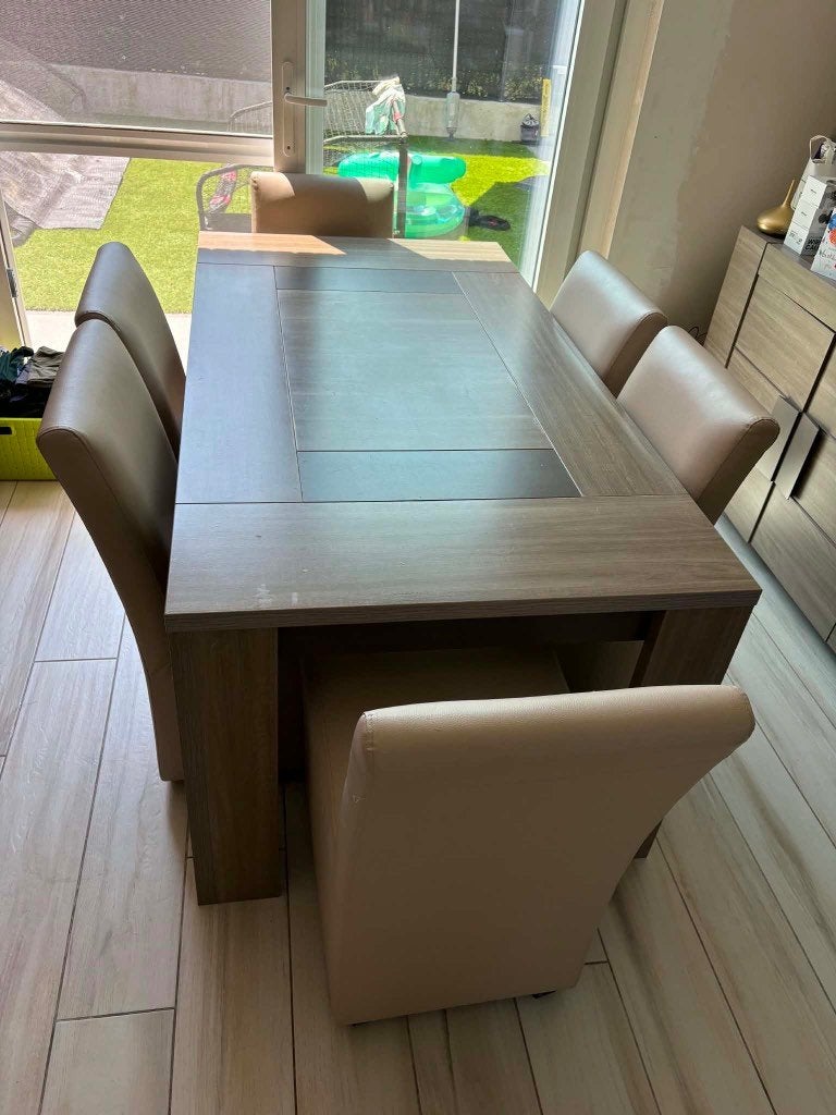 Eettafel met 6 stoelen, Huis en Inrichting, Tafels | Eettafels, Ophalen, Gebruikt