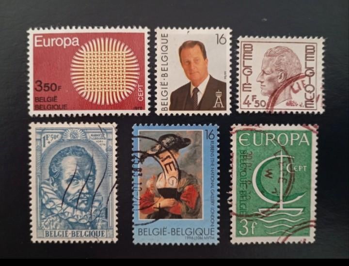 Lot of 6 used Belgian stamps - assorted, Timbres & Monnaies, Timbres | Surinam, Envoi